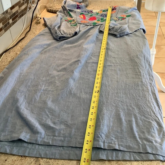 Vintage Kathleen Usherwood for Periphery Denim Maxi Dress Size Small - Picture 8 of 9